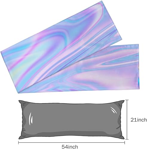 Miniatura 4 de Funda de almohada de satén con cremallera y diseño de estrella de mar y conchas marinas, 21 x 54 pulgadas, funda de almohada larga decorativa para