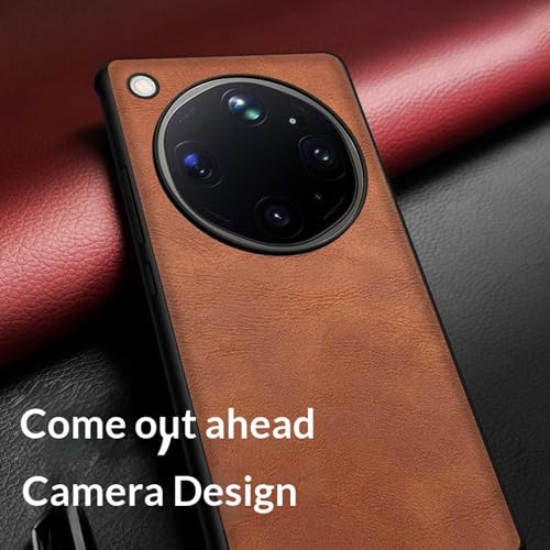 Image of for Oppo Find X9 Ultra 5G Case Retro Leather Coated PC + TPU Phone Cover - Black