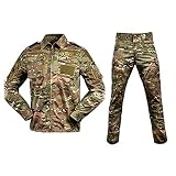 MAOTN Taktisches Outdoor uniform Set,verschleißfestes, langärmeliges Camouflage Oberteil + Trainings Hose, Bequeme und atmungsaktive Herren Overalls,Style1,L