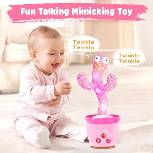 Image of SANJOIN Dancing Talking Cactus Toy for Baby Toddlers, Baby Girl Toys with Adjustable Volume, Mimicking, Recording & Singing. Baby Toys for Girls, Interactive Baby Gifts for Girl & Boy