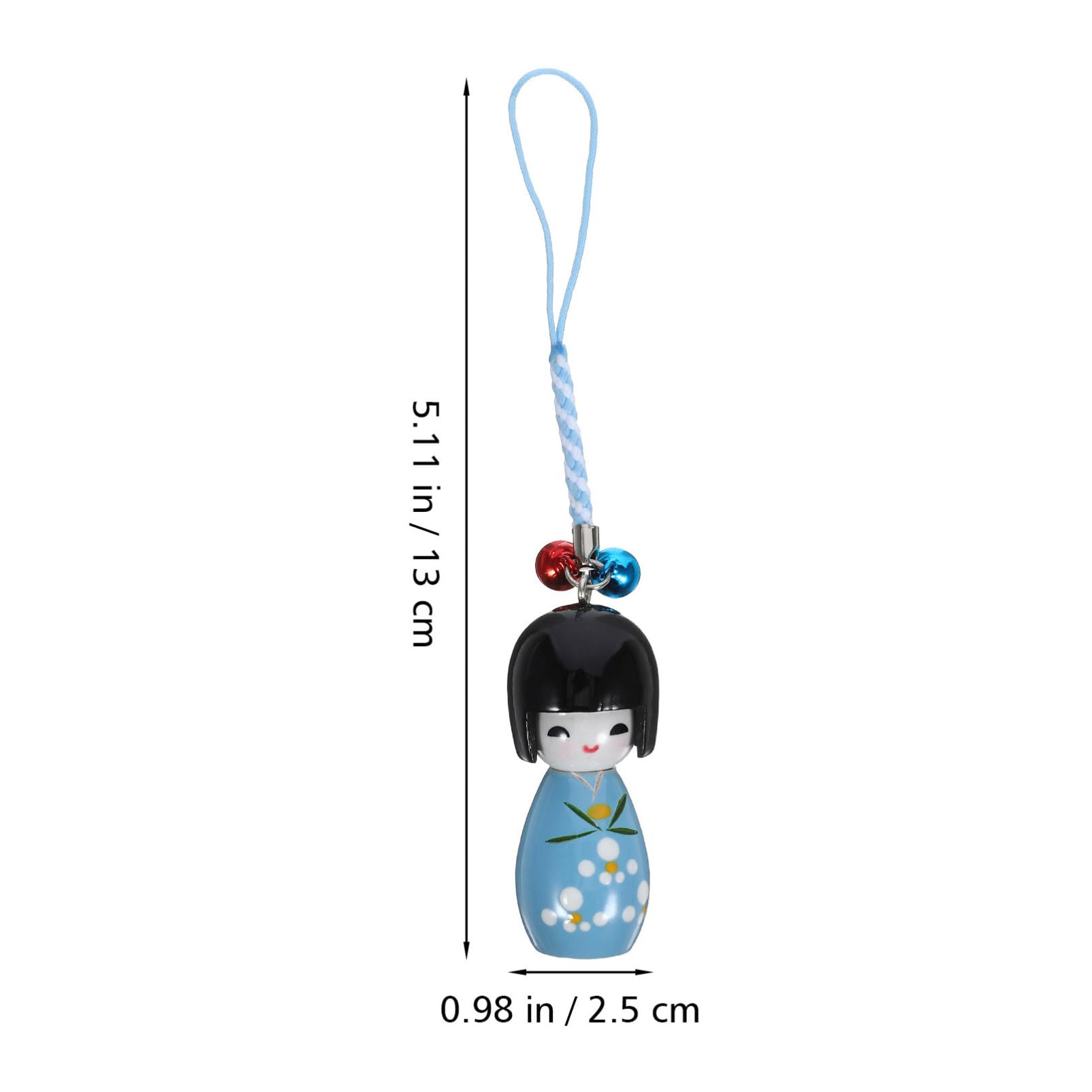 DIYEAH Japanese Style Doll Pendant Kimono Doll Key Ring Cute Cartoon Keychain for Phone Bag Backpack Decor Lightweight 5.12In - Image 4