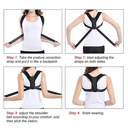 mewmewcat Corretor de postura de cinta traseira para homens e mulheres - Suporte de postura de cinta