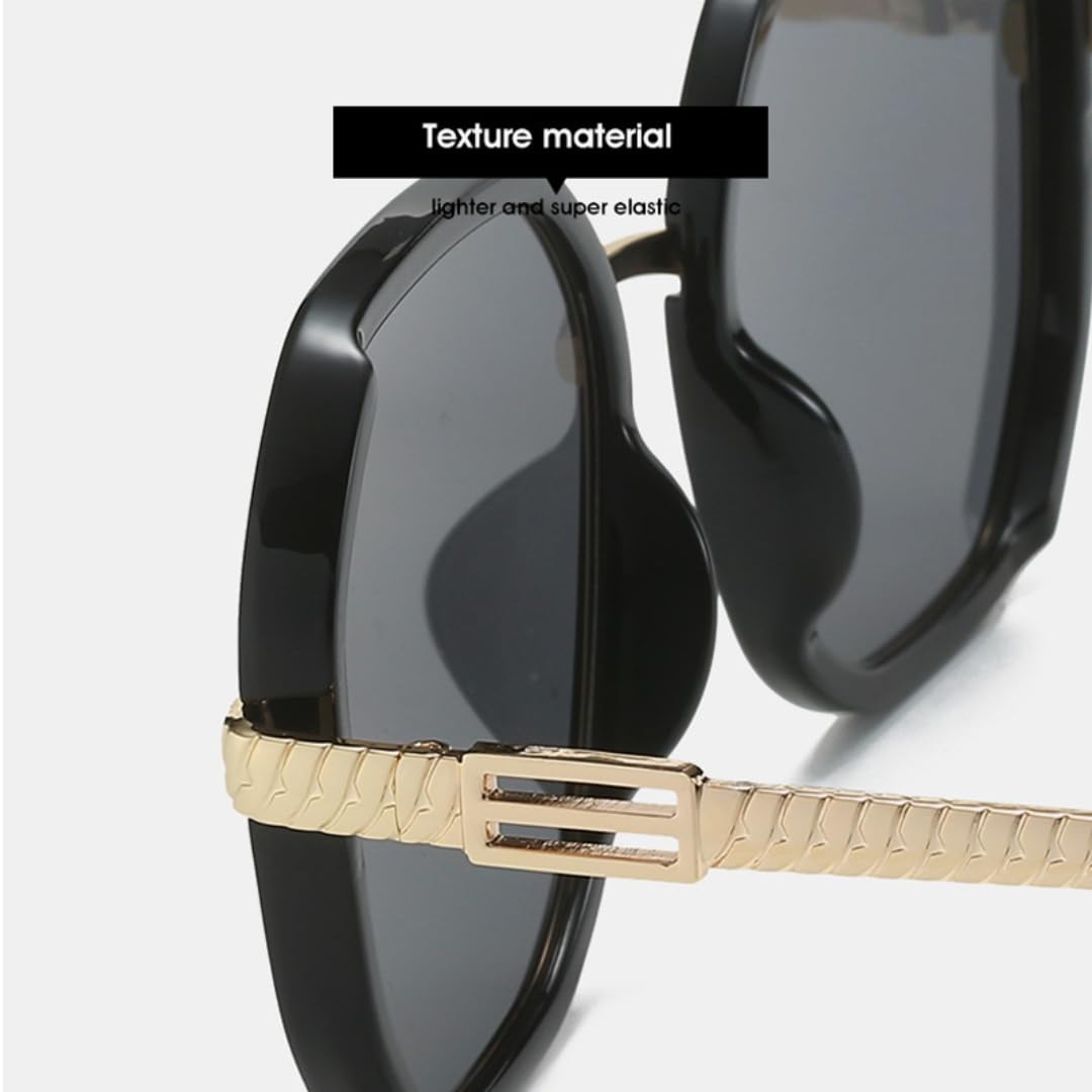Occhiali da sole con protezione UV400 | Montatura oversize in metallo, lenti sfumate | per donna, uomo, sport all'aria aperta e guida