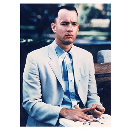 Tom Hanks as Forrest Gump in Forrest Gump Sitting Holding One Finger Serious Look on Face 8 x 10 Inch Photo