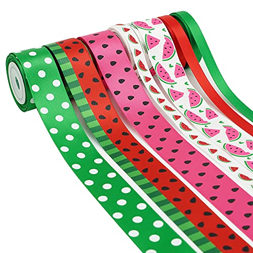 Snapklik.com : Summer Watermelon Ribbon Decorative Fruit Printed Satin ...