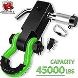 AMBULL Shackle Hitch Receiver & Towing Hitch Lock, with 3/4 Inch D-Ring Shackle, 2 Insurance Pins,...