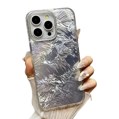 Coque iPhone 12 antichoc étui souple blanc motif végétal brillant