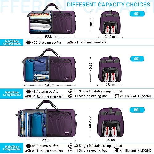 image for Gonex 100L Large Foldable Travel Duffle Bag with Shoes Compartment, Pa