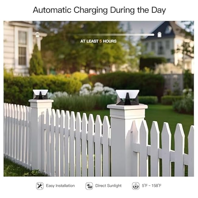 Solar Post Cap Lights, 4.7 Outdoor Solar Lamp 1 Pack, Fence Column Light Waterproof for Outside 5x5 6x6 Vinyl Wood Posts, Deck Garden Patio Yard Table Lantern 3000K Pillar Landscape Lighting