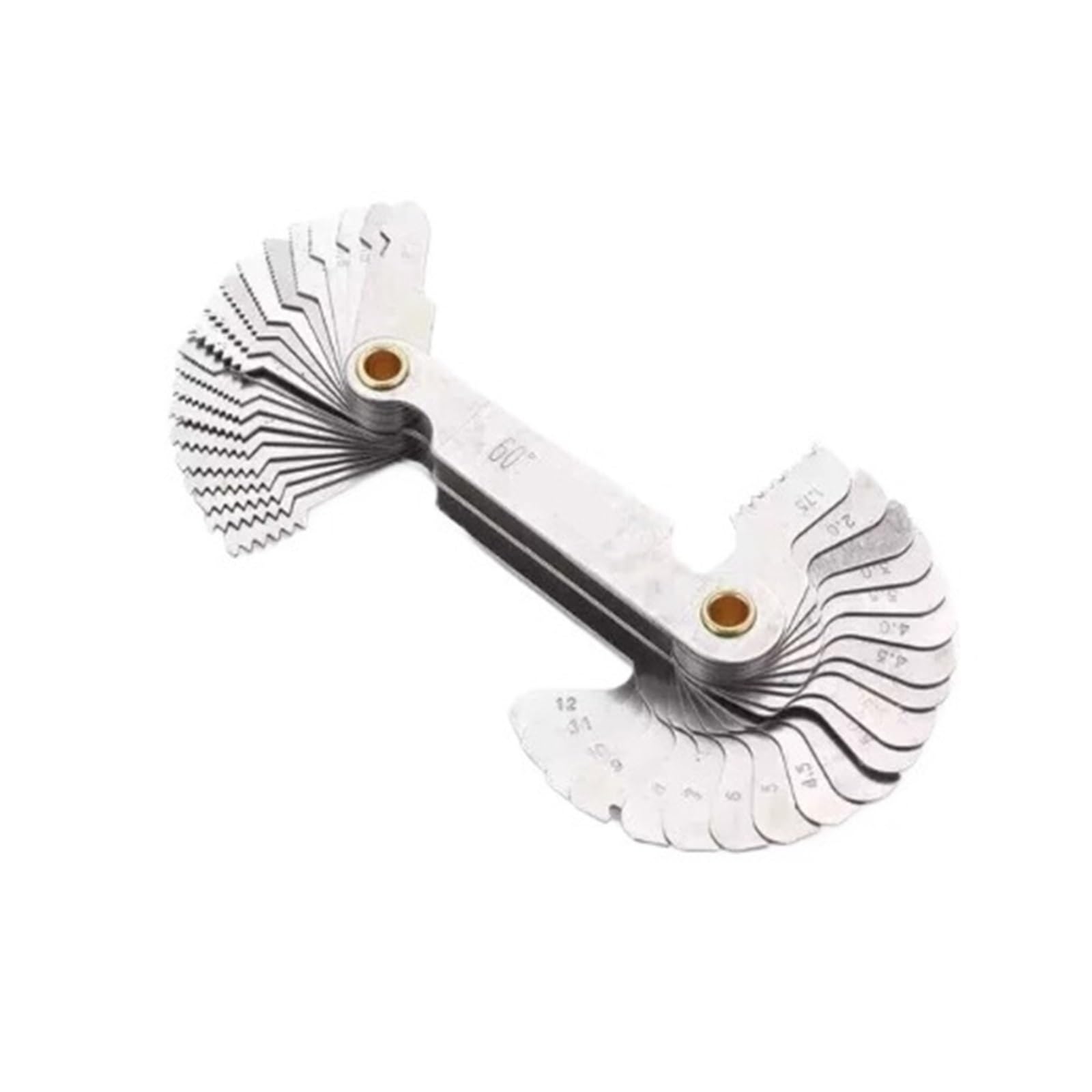 Medidor de espesor Medidor De Espesor 10 Piezas, Herramienta Combinada Torno Medición Paso Dientes Engranaje Rosca Métrica 55/60 Grados Medidor de profundidad(CRG-2T)