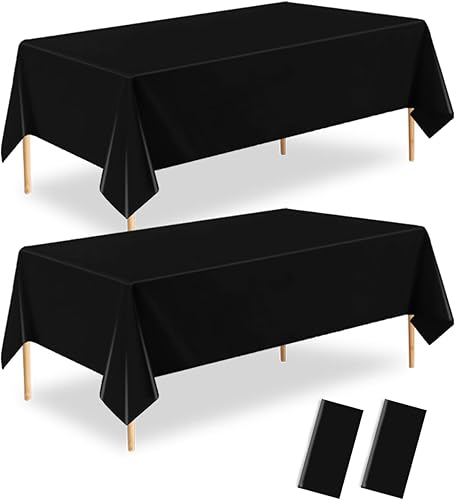 Miniatura 7 de Paquete de 4 manteles de plástico verde salvia, 54 x 108 pulgadas, desechables, impermeables, rectangulares para mesa, para boda de novia, fiesta de