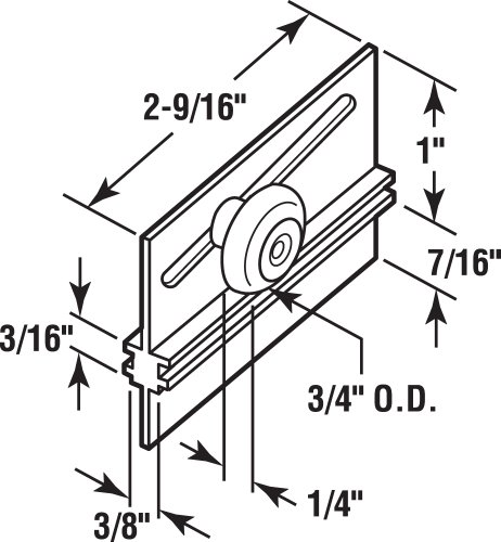 Prime-Line M 6055 Rodillo Superior para Puerta de Ducha de Aluminio, para Premiere Shower Doors (Paquete de 2) miniatura 2