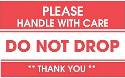 2" x 3" Please Handle with Care Do Not Drop Labels (500 per Roll)