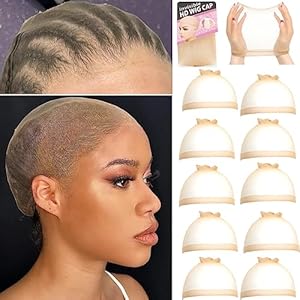 FDBJulyy 10 Pcs Transparent HD Wig Cap, Thin Nylon Cap for Women, Suitable for Parties, Weddings, Graduations, Cosplay, Halloween