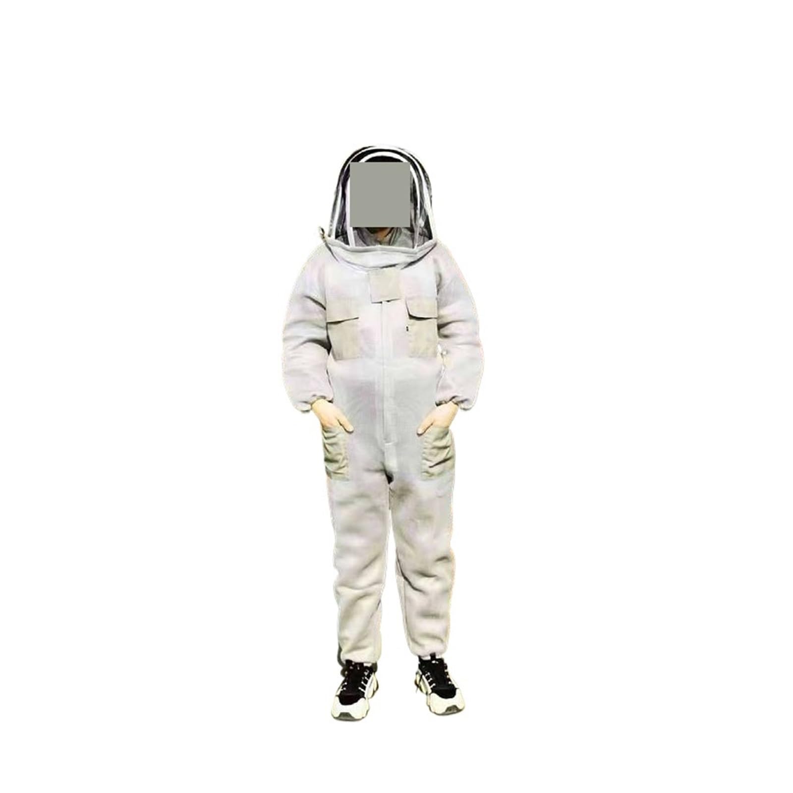 Tuta da apicoltore a prova di puntura, Tuta da apicoltore ispessita integrata spaziale ape con guanti di pelle pecora Taglie multicolori(Nero,170-175cm)
