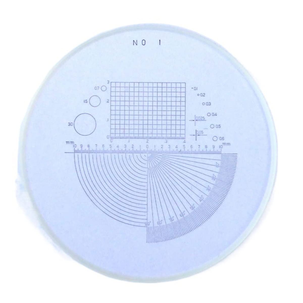 Microscope Grid Micrometer, Angle Reticle, Optical Glass Slide, for Microscope Measuring
