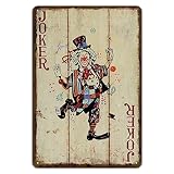 Vintage Poker Wall Decor Metal Sign Retro tin Sign Wall Decorative Signs for Man Cave Home Cafe Pub bar Shop 12x8 Inch JOKER