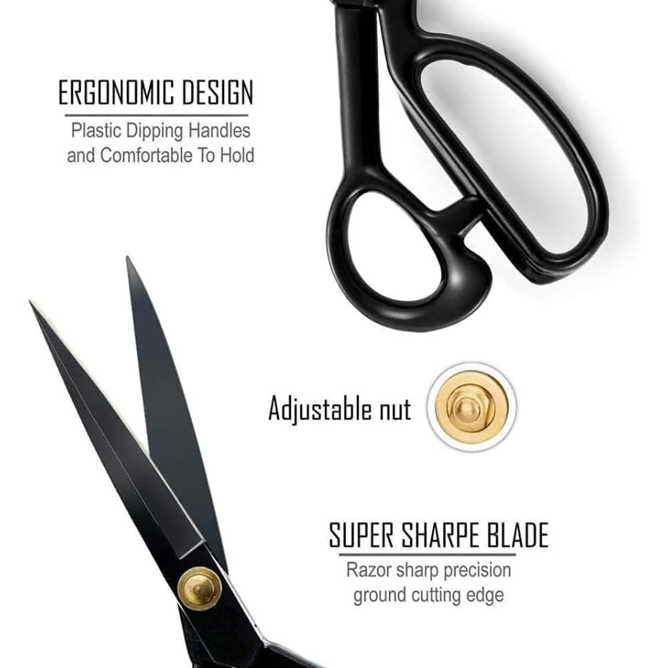 CRAFT IT Tailoring Scissor 9 Inches for cloth cutting with Sharp Precision Blades | Professional Shears for Tailoring with High Carbon Steel (1 Scissor+1 seam Ripper+1 cutter+1 Measure Tape) 2
