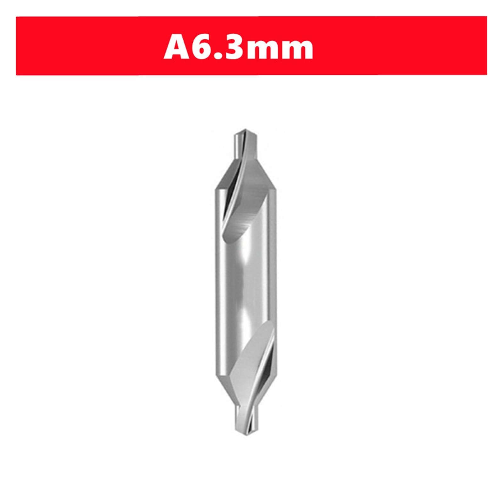 Centro Brocas HSS 10 Uds A1mm-A6.3mm/172/60 ° HSS perforación central centro de procesamiento de metal perforación chaflán posicionamiento CNC torno mecánico(A6.3mm)