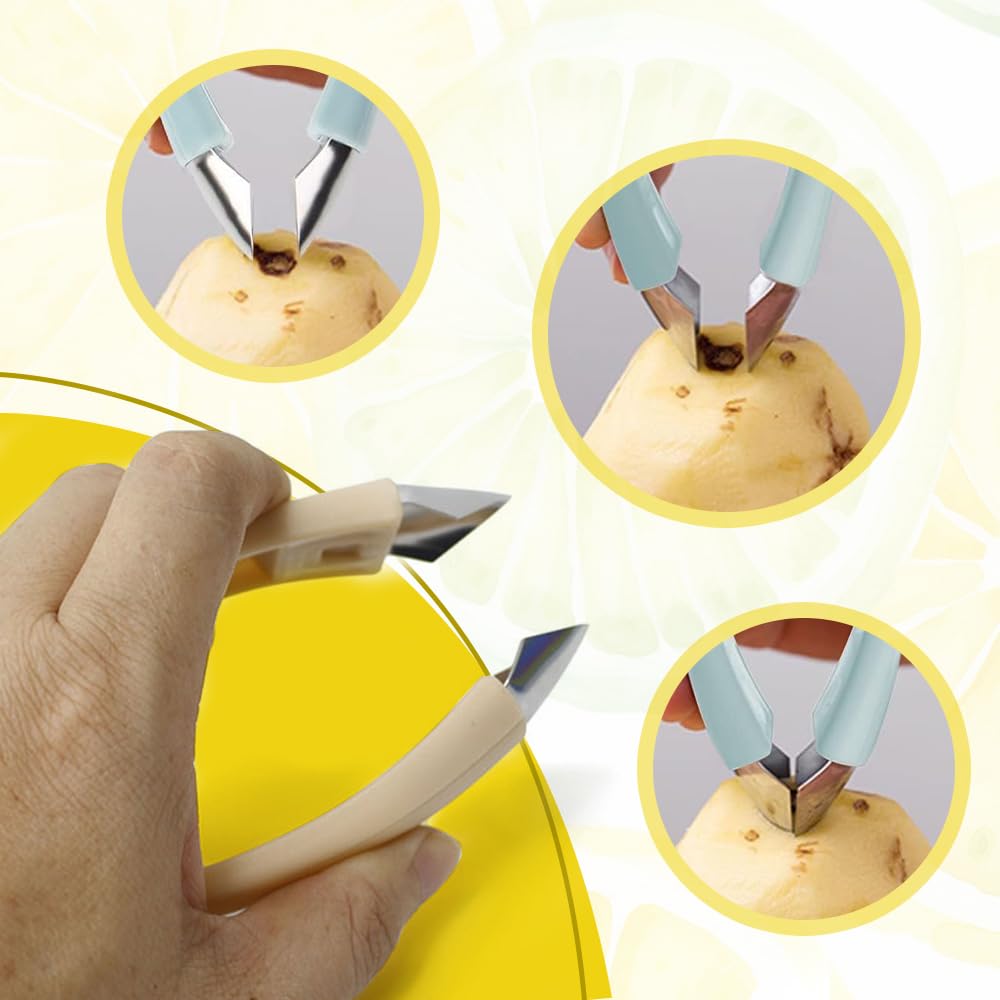 Multifunctional Pineapple Eye Remover, 2024 New Pineapple Corer and Slicer Pineapple Cutter, Premium Pineapple Peeler Quickly Cut and Remove Stems From Fruits Strawberry Stem Remover Tool (2)