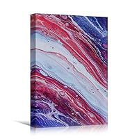Canvas Wall Art Liquid Abstract Colorful Decorative Elements Mixed Media Multicolor Swirly - 12x18 inches