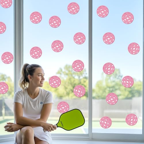 Image of Glitter Pickleball Cutouts - 100Pcs Pink Sport Ball Bulletin DIY Paper Cuts Party Decoration Pickleball Shaped Glitter Paper Cutouts for Girls Player Sport Party Supplies Birthday Classroom Wall Decor
