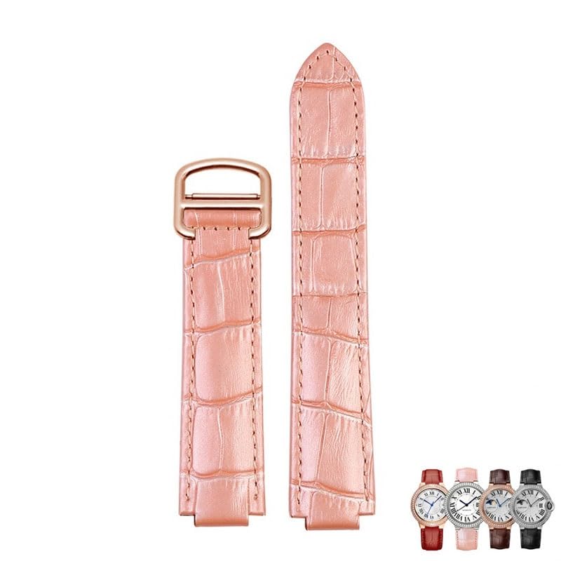 Bracelet de montre en cuir véritable pour Cartier Ballon Bleu femme 14.8mm