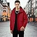 JOWAMY Mens Jacket With Hood - Waterproof Windproof,Loose Fit Jacket Fashion Zip Up Coat | Everyday Wear Red Small