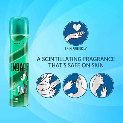 Image of Engage W2 Perfume Spray For Women, Floral and Fruity, Skin Friendly, 120ml & Engage Garden Mystique Deodorant for Women, Spicy and Woody, Skin Friendly, 150ml
