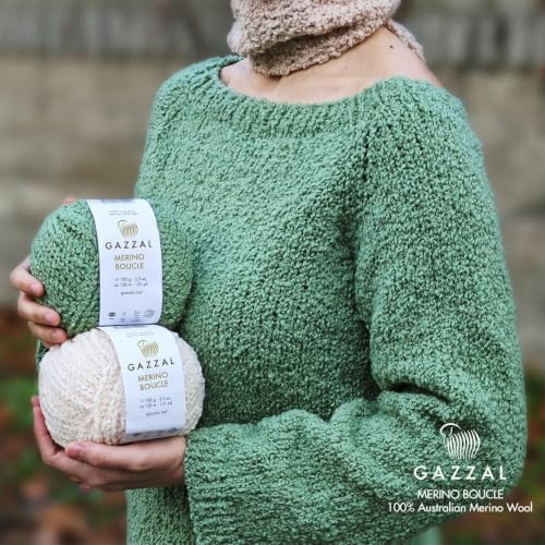 Gazzal Merino Boucle lana merino australiana 3 ovillos para tejer 5