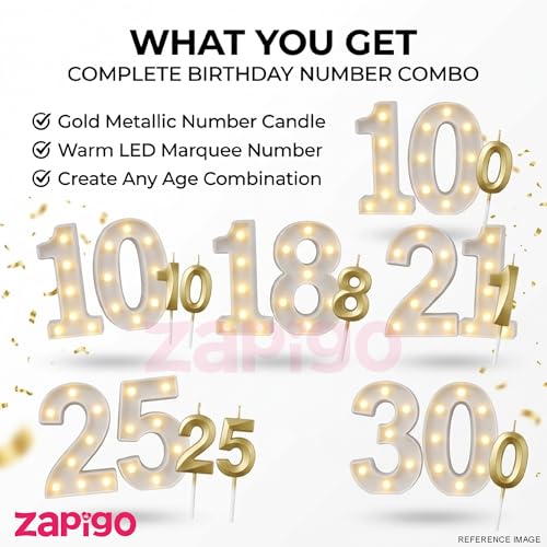 Image of Balloonistics LED Marquee Number 3 Light - Cordless Battery-Operated Light Up Number Sign for 3rd Birthday, Anniversary, Wedding, Party Decoration, Photo Booth Backdrop, Cake Table Decor