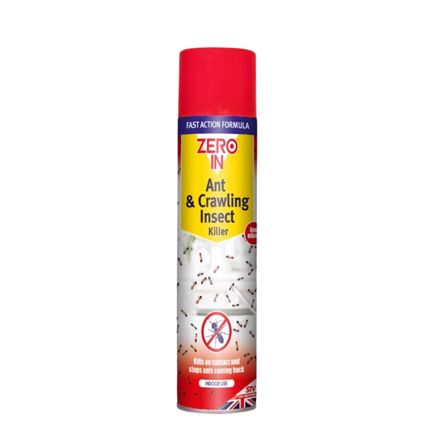 Zero in Ant & Crawling Insect Killer Fast-Acting Spray, Kills Ants, Cockroaches, Earwigs & More on Contact, Long-Lasting Protection, Ideal for Indoor Use – 300ml (Single)