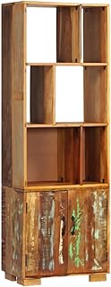 vidaXL Solid Reclaimed Wood Bookshelf with Cabinet and Compartments - 23...