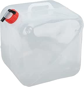 Relaxdays Water Canister With Tap, 15 Litres, Camping Container, BPA-Free Plastic, Wide Opening, Handle, White/Black, 80% 10%, 38x22x39 Cm - View #2