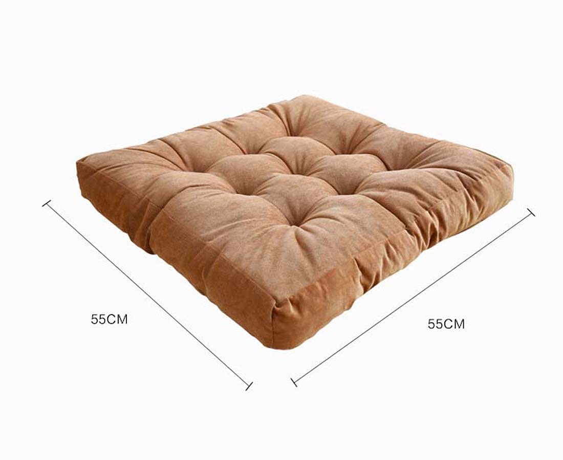 qing yun 10cm Dik Kussen voor Stoel 55x55cm,Zacht Stoelzitting Grote Stoelkussens,Corduroy Zitkussen voor Vloer,Vensterbank,Tuin (55x55cm,Grijs-b