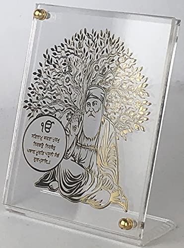 Shree-Kreations-Gold-Plated-Tree-of-Life-Gurunanak-Jis-Frames-Showpiece-on-Acrylic-Stand-for-Car-Dashboard-Home-Office-Table Shree Kreations Gold Plated Tree of Life Gurunanak Ji's Frames Showpiece on Acrylic Stand for Car Dashboard, Home…