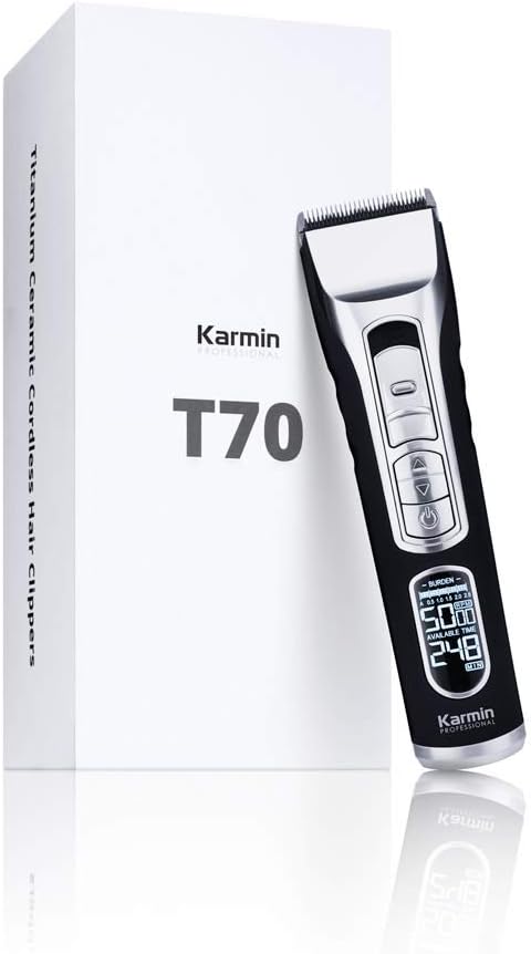 Karmin T70 - Maquina de cortar pelo/cabello profesional para hombre con  cuchillas de ceramica, Inalámbrica, recargable con Display LED : Amazon.es:  Belleza