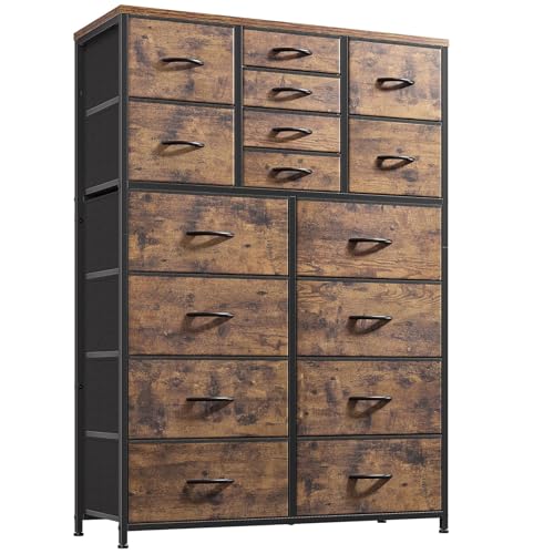 Opiniones de Comoda Mueble de esta semana. 42 QYIKLPY Cómoda Cajonera para Recamara 145 x 95 x 30cm con 16 Cajones, Muebles para Recamara, Mueble para Ropa, Organizador de Metal, Comodas Muebles para Recamara Ropa Alta