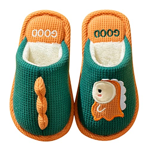 Baby Girls Boys Cartoon House Slippers Bedroom Home Slippers Cartoon Dinosaur Winter Cotton Slippers Plush Slipper