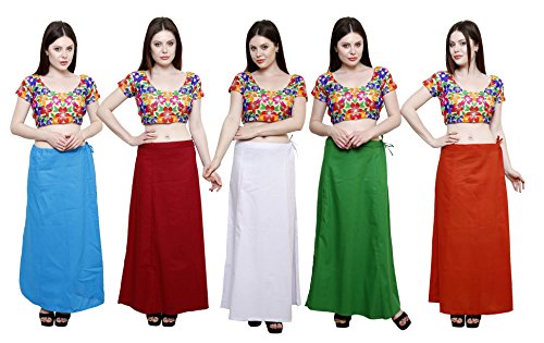 Image of Pistaa's combo of Women's Cotton Best Plain Solid Indian Readymade Inskirt Saree petticoats