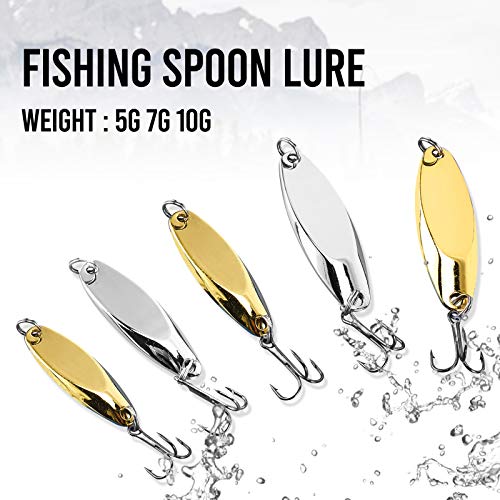 image for Sparkfire 10Pcs Fishing Lures, Fishing Spoon, Trout Lures, Bass Lures,