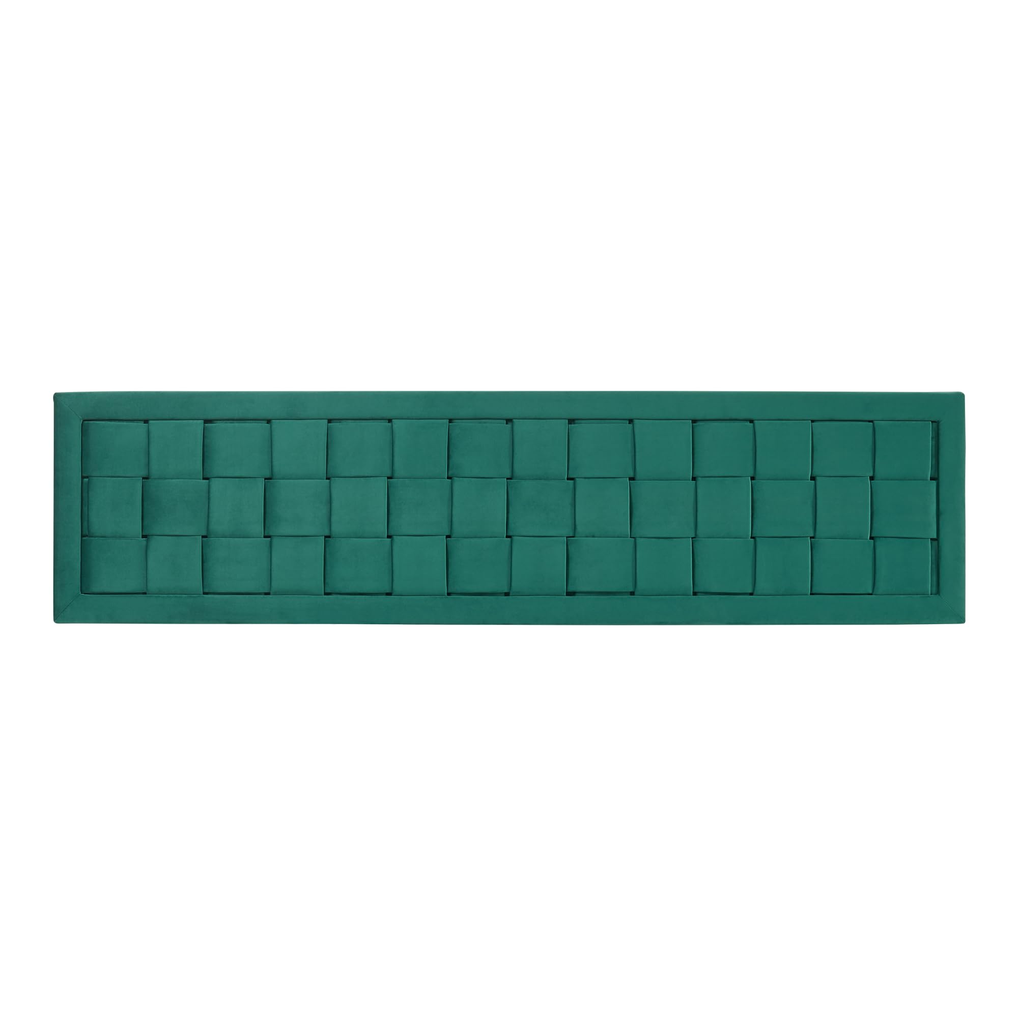 [en.casa] Testiera Imbottita da Parete per Letto Matrimoniale Testata in Velluto con Motivo Intrecciato Pannello Decorativo per Camera da Letto 180 x 45 cm - Verde