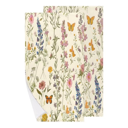 Pack de 2 Resistente Pareo Flor Silvestre Toalla de Deporte Sporthandtuch para Yoga,Mascotas,Playa 40X70cm