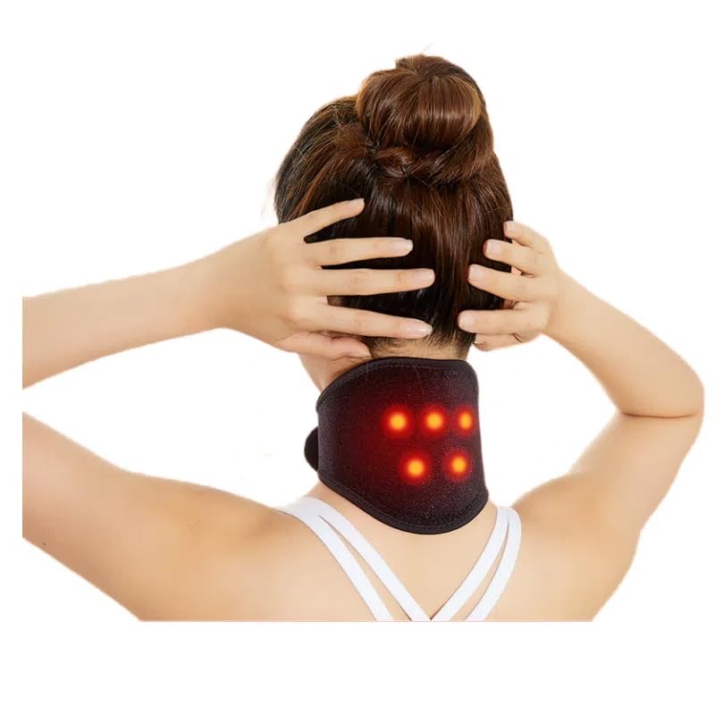 ITODA Support de Nuque Auto-Chauffant avec Aimants Tourmaline Soutien Cervical Réglable Tour de Cou Magnétique Chauffe-Nuque Hiver Magnétothérapie Ceinture Cervicale
