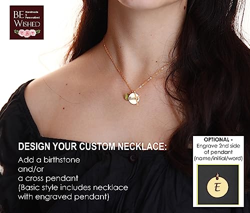 Be Wished Personalized Goddaughter Necklace from Godmother or Godfather, Name or Initial Necklace with Meaningful Message2