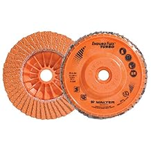 Walter 06A452 Enduro-Flex Turbo Abrasive Flap Disc [Pack of 10] - 36/60 Grit, 5 in. Grinding Disc with Threaded Arbor Hole. Abrasive Grinding Supplies