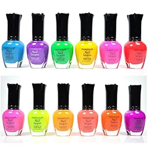 KLEANCOLOR NEON COLORS 12 FULL COLLETION SET NAIL POLISH LACQUER