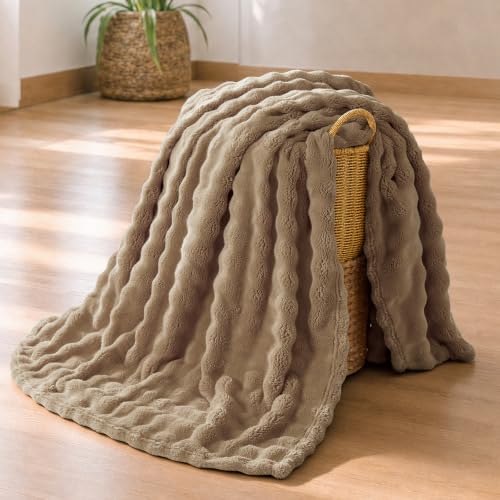 Lotus Karen Couverture polaire bulle 3D, Kaki, 50"x60"