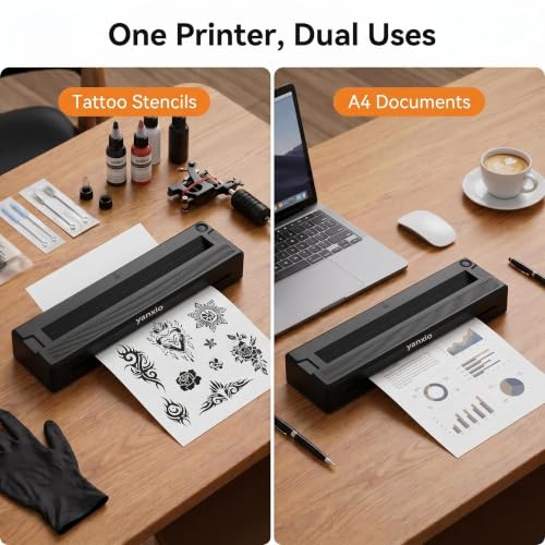 Image of Tattoo Stencil Printer Machine for Beginners & Artists, Wireless Thermal Tattoo Printer With 10pcs Thermal Paper & 3Pcs Transfer Papers, Portable Tattoo Machine, Support Android, iOS, Windows, MacOS