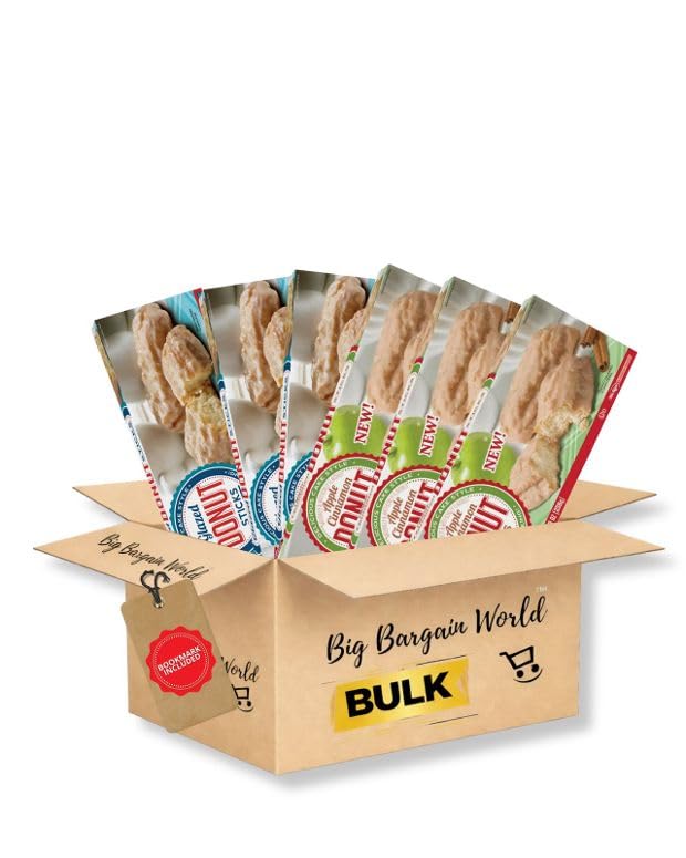 Multipack Gift Box Bundled By Big Bargain World Glazed Apple Donuts Stick 3 Glazed Donuts Stick 3 Snack Cake Box Bundle Snack Pastry Snack Variety Pack, Mixed Flavors Snack Treat , 6 Box Bonus perfect for men, women, adults, office, school, university, work Bonus Bookmark